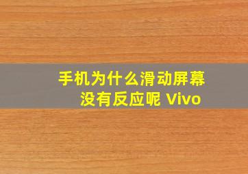 手机为什么滑动屏幕没有反应呢 Vivo